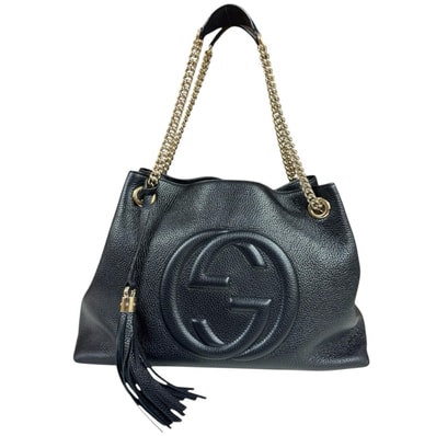 グッチ ソーホー ショルダーバッグ レザー 536196 ブラック レディース GUCCI 中古