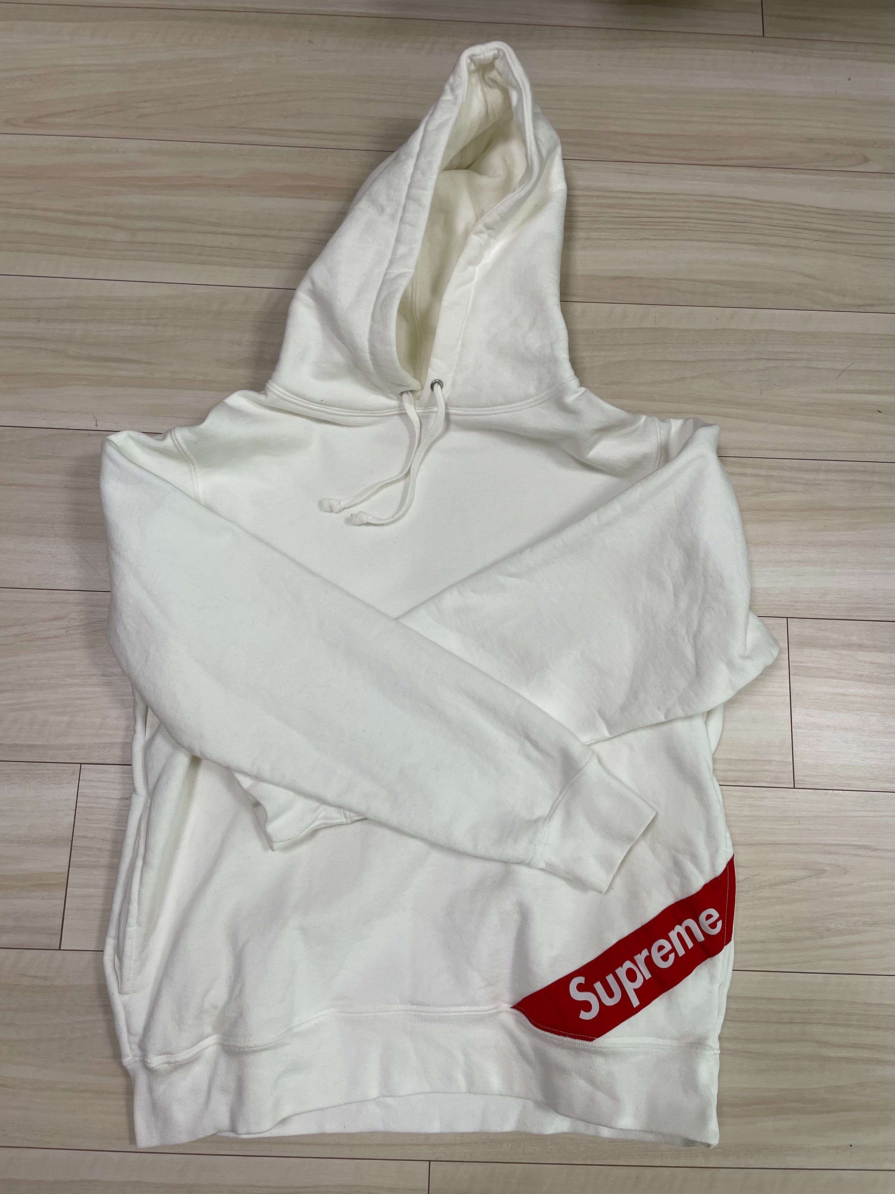 Supreme Corner Label Hooded Sweatshirt "White"