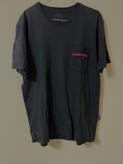 Chrome Hearts Made in Hollywood Vertical Logo Tee "Black/Pink"