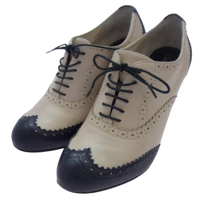 COLE HAAN コールハーン パンプス D36771 LUCINDA AIR OX PUMP レザー ウィングチップ ハイヒール パンプス オフホワイト系【中古】