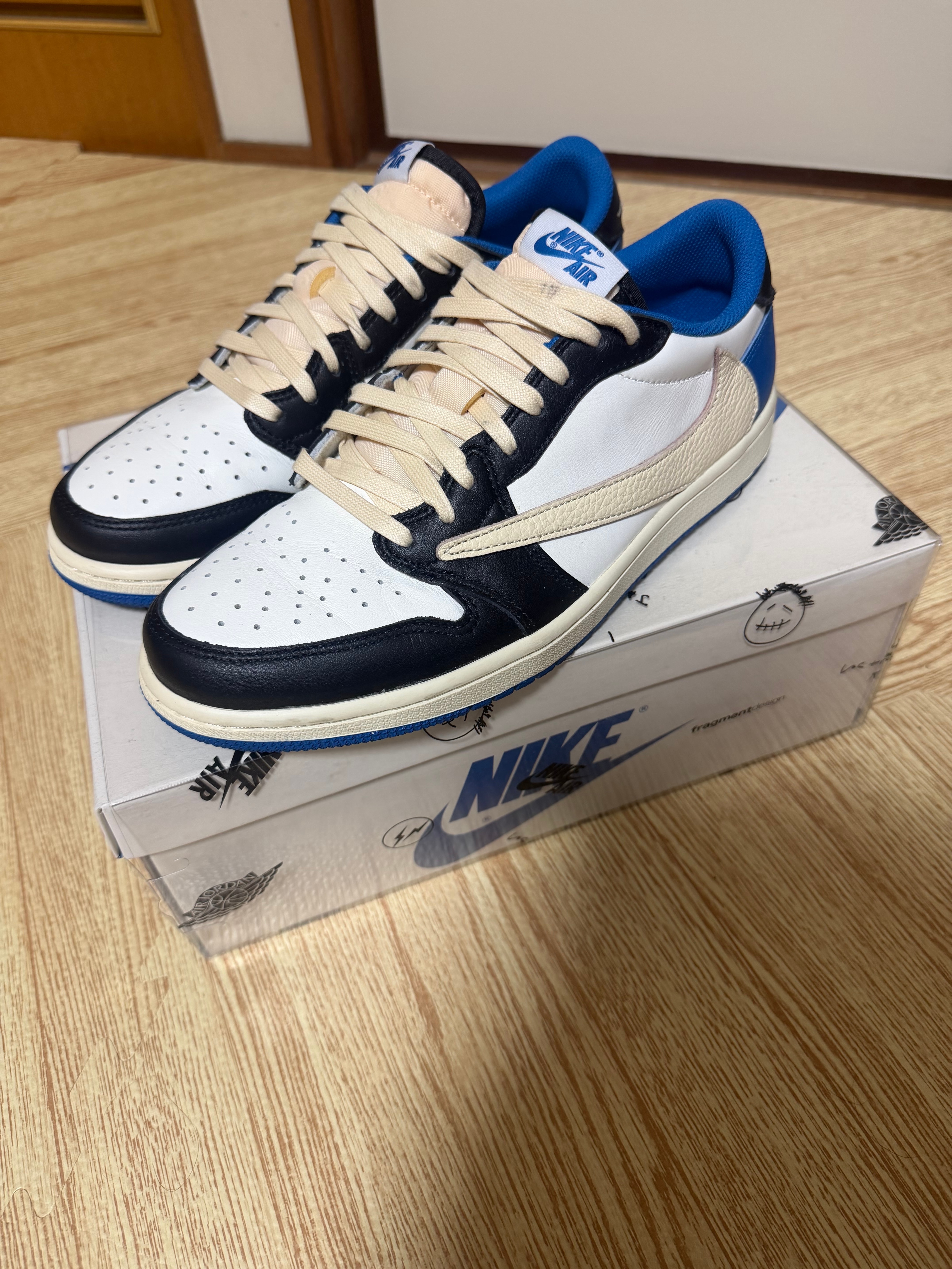 Travis Scott × fragment design × Nike Air Jordan 1 Low OG SP "Military Blue"
