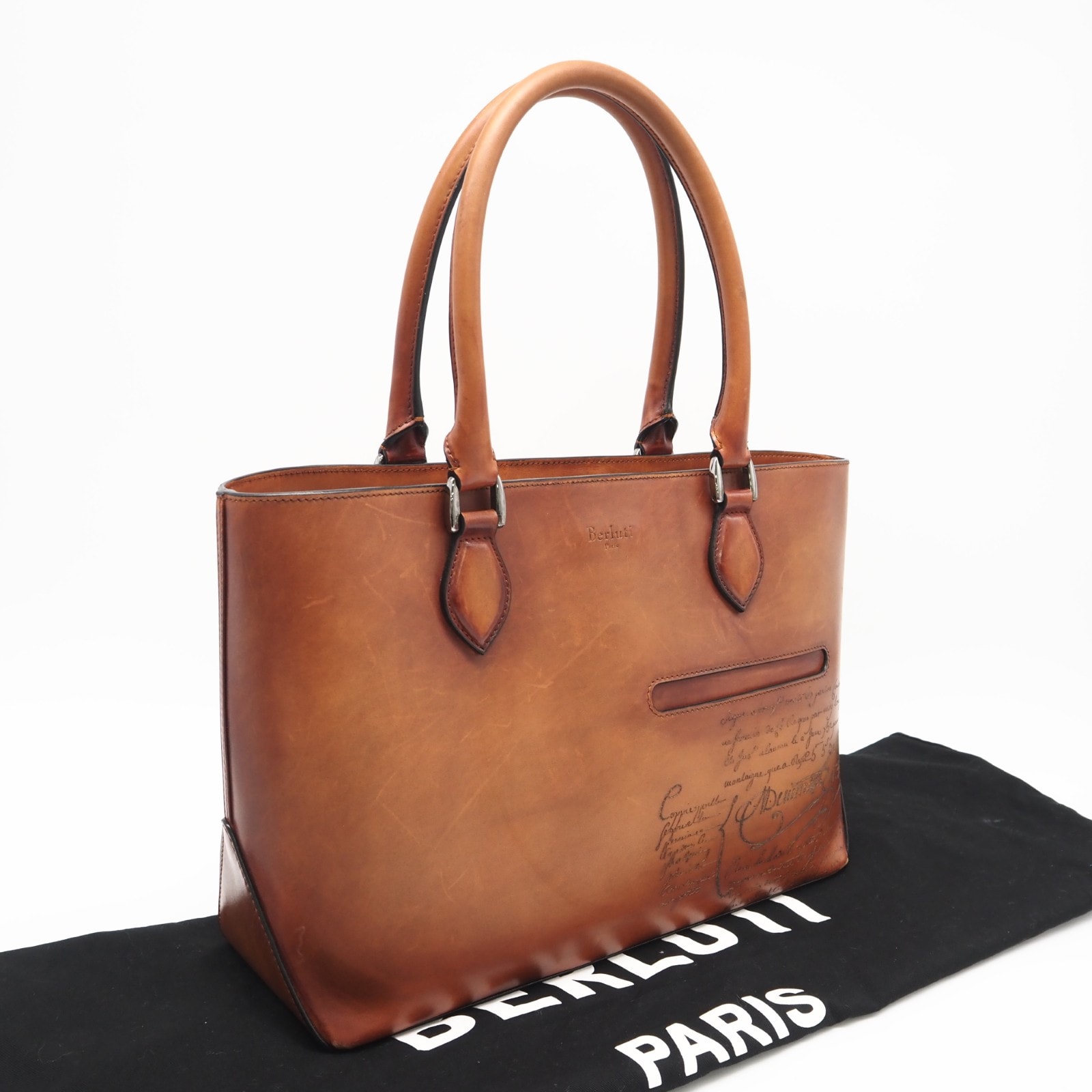 美品 Berluti ベルルッティ トゥジュール レザー トートバッグ - ハンドバッグ ブラウン レザー メンズ