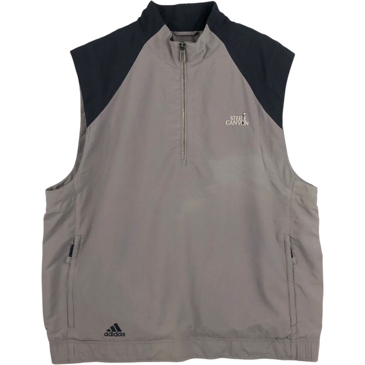 古着 00年代 アディダス adidas CLIMAPROOF WIND ハーフジップ ウォームアップベスト メンズL相当/eaa686014