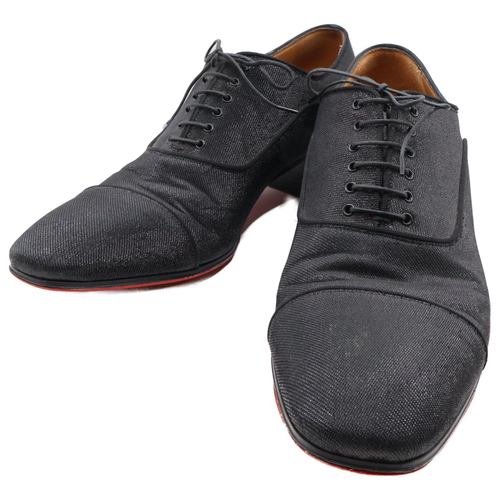 クリスチャンルブタン GREGGO ORLATO FLAT メタリックストレートチップシューズ 42 1/2