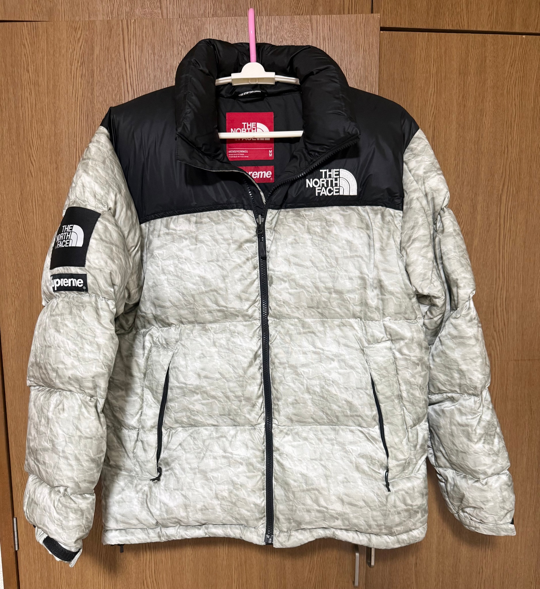 Supreme x The North Face Nuptse Jacket "White Paper Print"