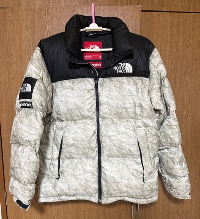 Supreme x The North Face Nuptse Jacket "White Paper Print"