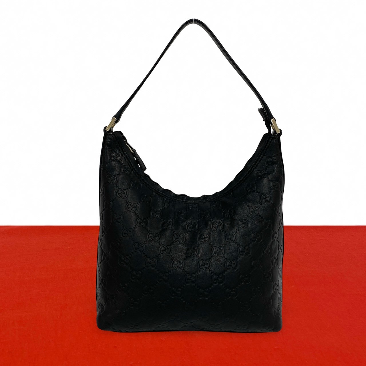 GUCCI グッチ グッチシマ レザー トートバッグ ブラック
 34203