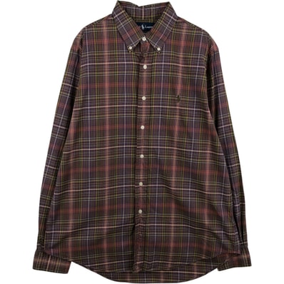 古着 ラルフローレン Ralph Lauren CUSTOM FIT 長袖 ボタンダウンチェックシャツ メンズL相当/eaa634808
