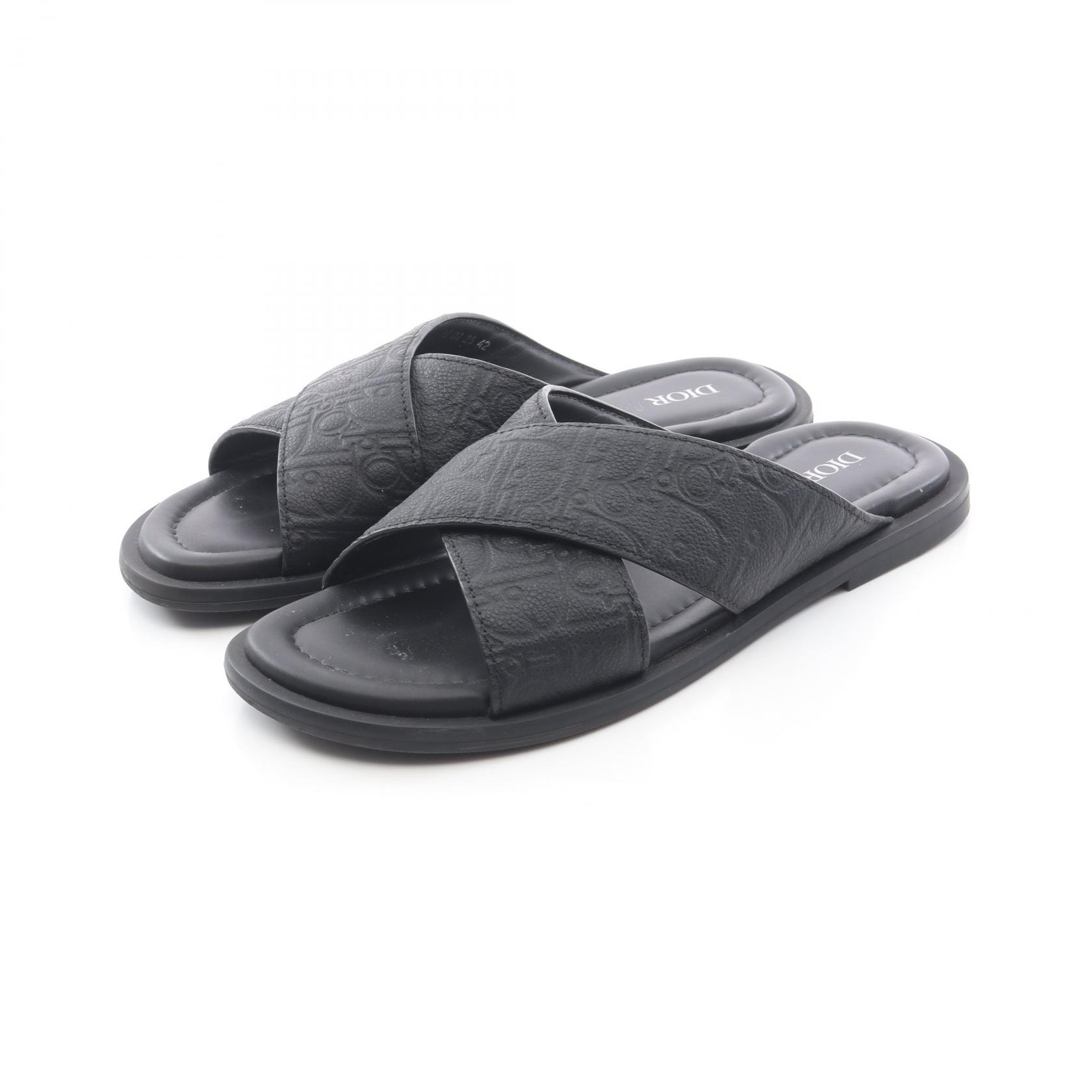 ディオール Dior Alias オブリーク サンダル 靴 レザー メンズ ブラック系 【中古】