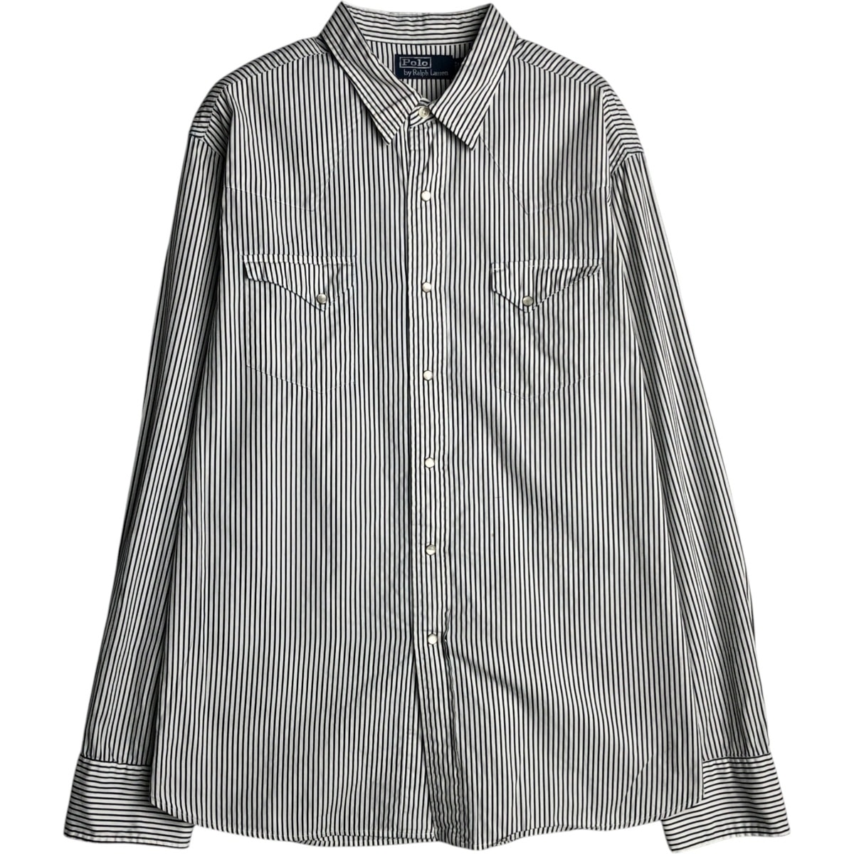 古着 ラルフローレン Ralph Lauren POLO by Ralph Lauren ストライプ柄 長袖 ウエスタンシャツ メンズXL相当/eaa478112