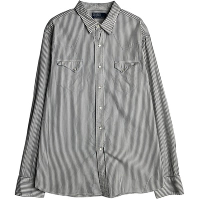 古着 ラルフローレン Ralph Lauren POLO by Ralph Lauren ストライプ柄 長袖 ウエスタンシャツ メンズXL相当/eaa478112