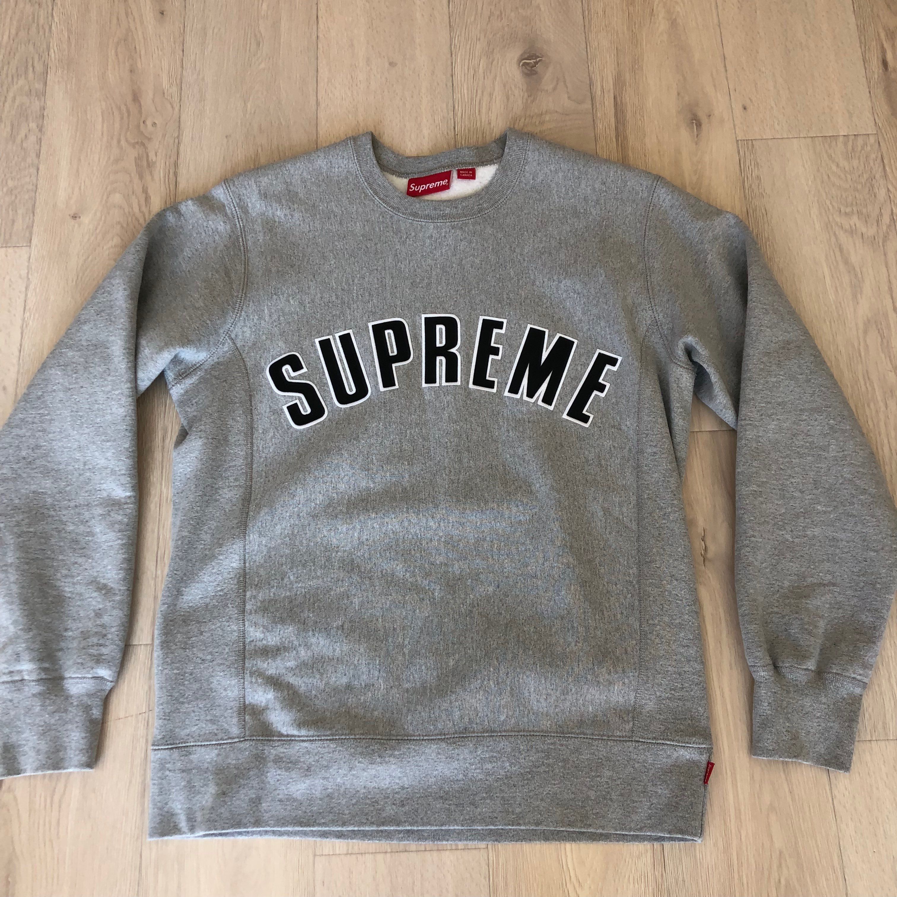 Supreme Arc Logo Crewneck "Heather Grey"
