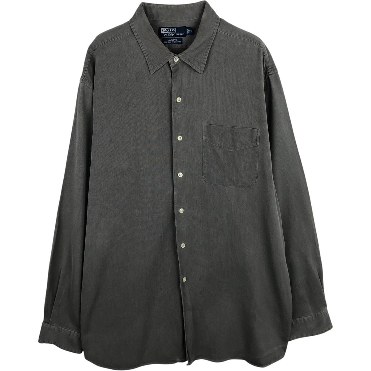 古着 ラルフローレン Ralph Lauren MARLOWE 長袖 シルク×コットンシャツ メンズXL相当/eaa634487