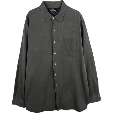 古着 ラルフローレン Ralph Lauren MARLOWE 長袖 シルク×コットンシャツ メンズXL相当/eaa634487