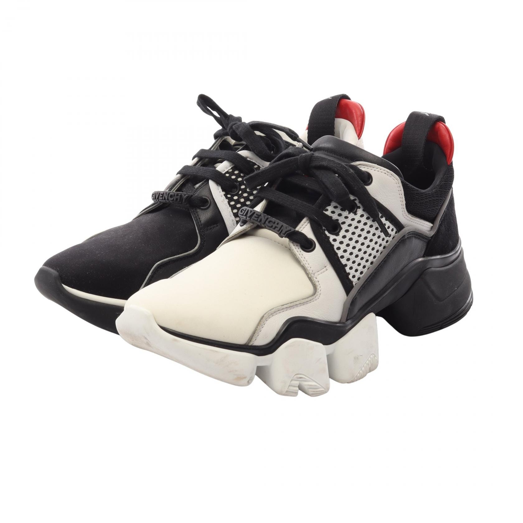 ジバンシィ GIVENCHY JAW スニーカー 靴 レザー スウェード ファブリック メンズ ホワイト系 / ブラック系 【中古】