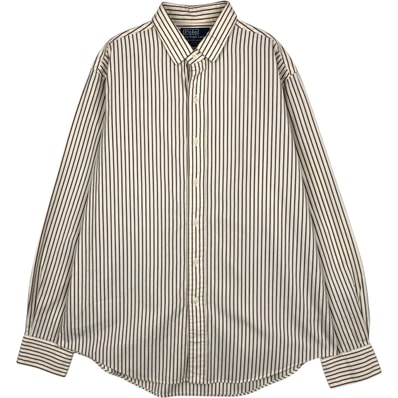 古着 ラルフローレン Ralph Lauren POLO by Ralph Lauren RHODES CUSTOM FIT 長袖 コットンストライプシャツ メンズL相当/eaa628625