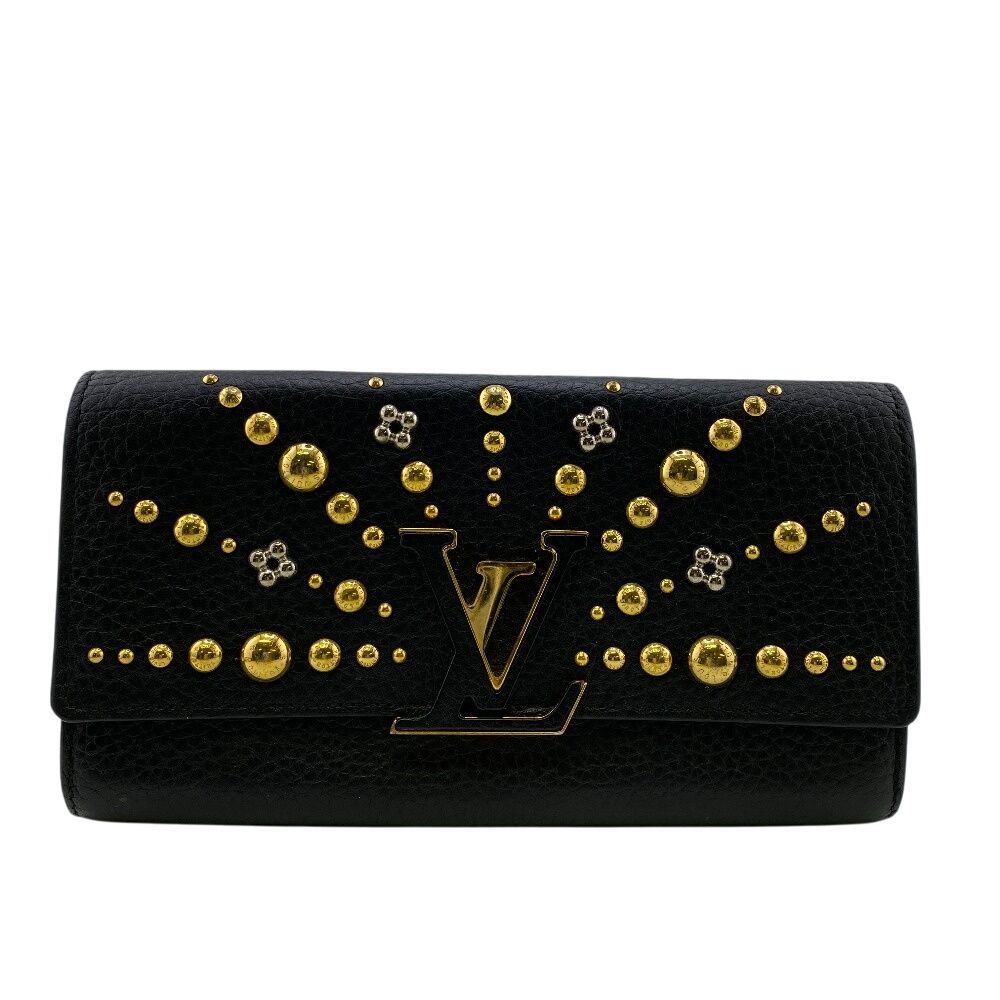 ルイヴィトン LOUIS VUITTON 長財布 カプシーヌ ポルトフォイユ M63461 ブラック