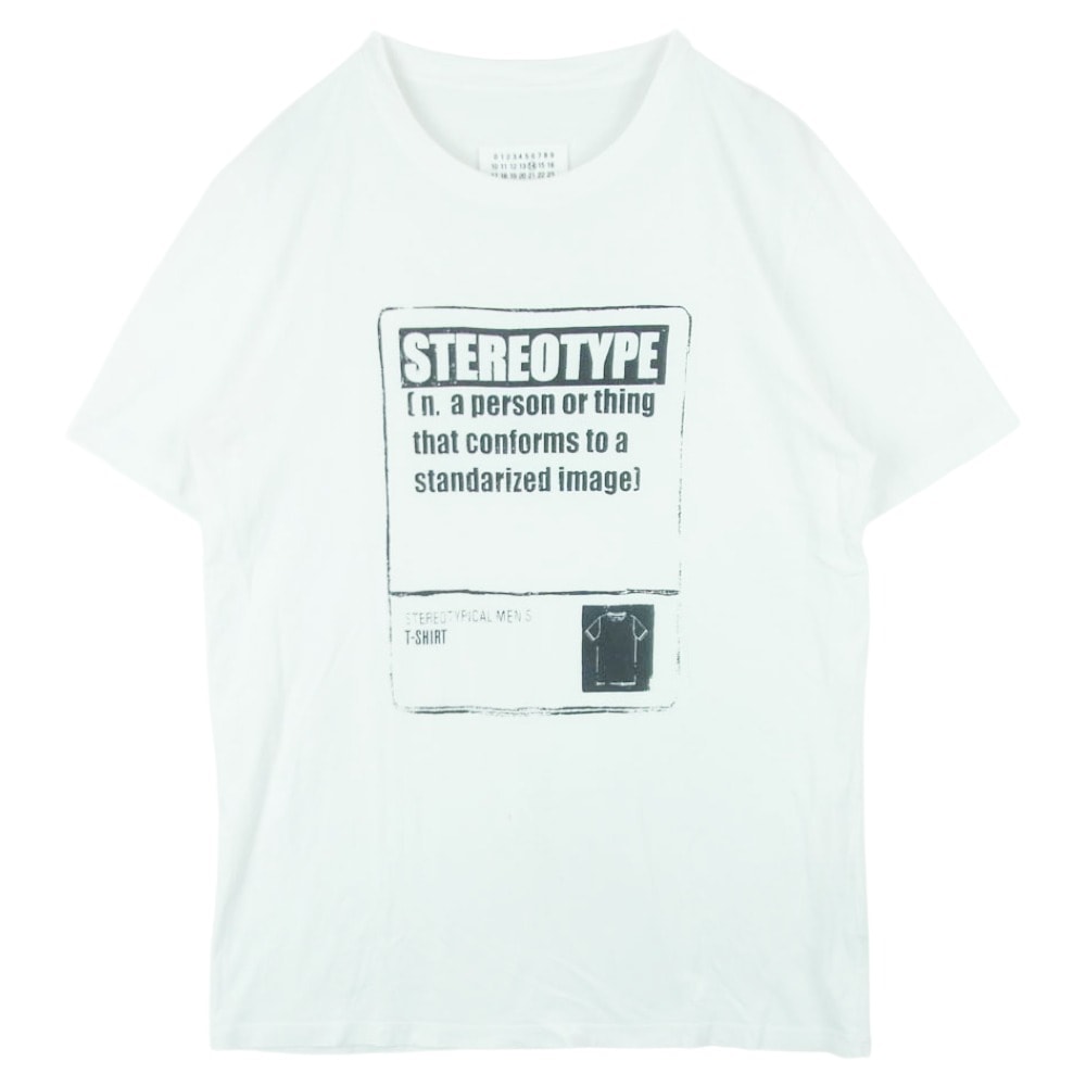 MAISON MARGIELA メゾンマルジェラ 18AW S50GC0515 四つタグ 14ライン STEREOTYPE ステレオタイプ 半袖 Tシャツ カットソー ホワイト系 50【中古】
