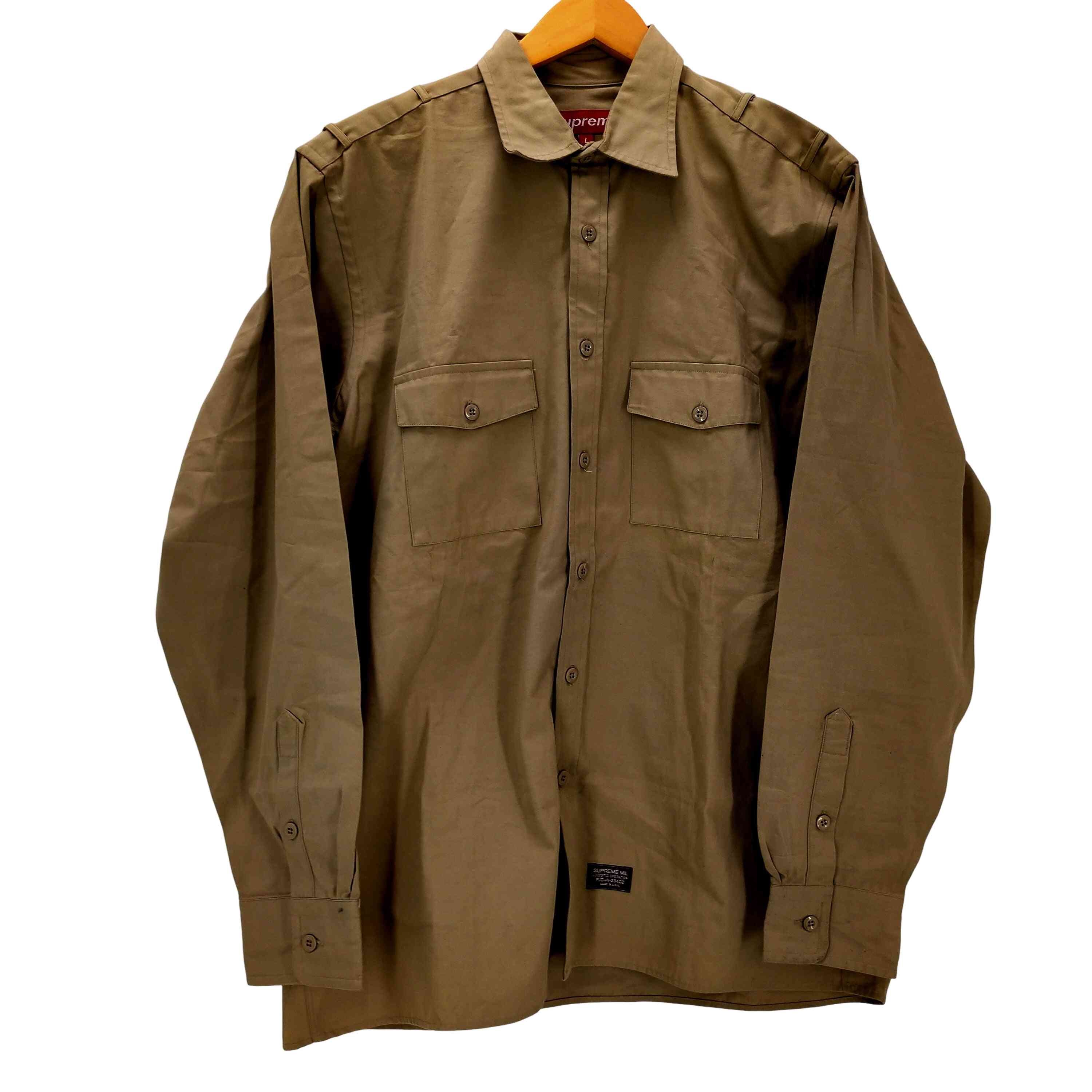 90-00S USA製 紙タグ PJC-W-23402 ミリタリー ワーク シャツ【1139660650054】