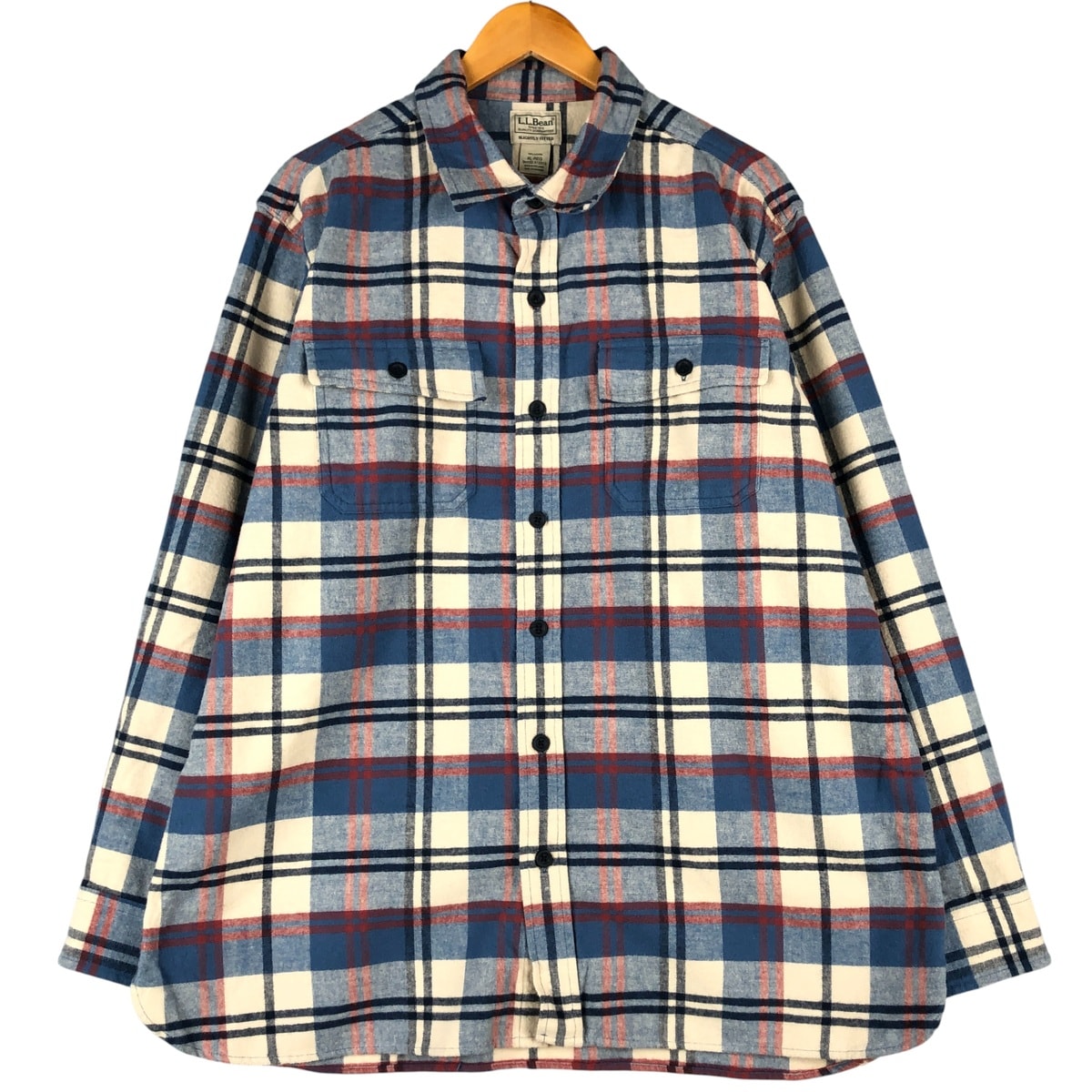 古着 90~00年代 エルエルビーン L.L.Bean SLIGHTLY FITTED チェック柄 長袖 シャモアクロスシャツ メンズXL相当 ヴィンテージ/eaa602638