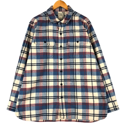 古着 90~00年代 エルエルビーン L.L.Bean SLIGHTLY FITTED チェック柄 長袖 シャモアクロスシャツ メンズXL相当 ヴィンテージ/eaa602638