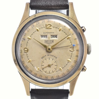 タグホイヤー TAG HEUER ヴィンテージ トリプルカレンダー アイボリー 自動巻き メンズ 良品 腕時計 Y#146333