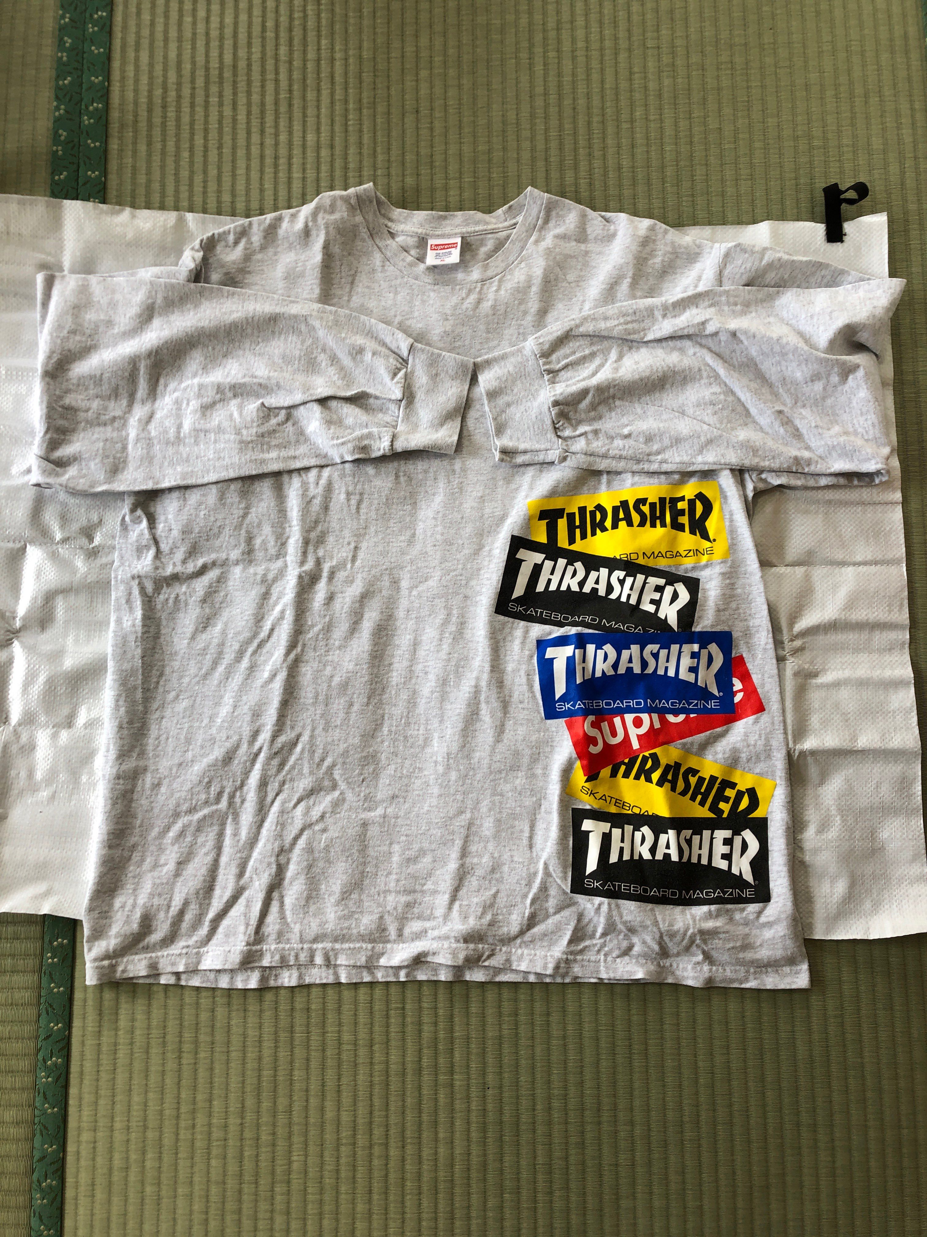 シュプリーム スラッシャーマルチロゴ L/S Tシャツ アッシュグレー