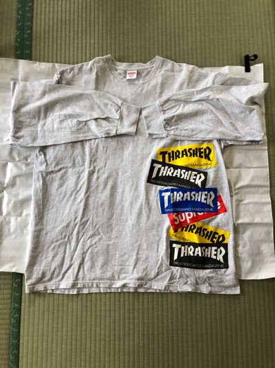 シュプリーム スラッシャーマルチロゴ L/S Tシャツ アッシュグレー