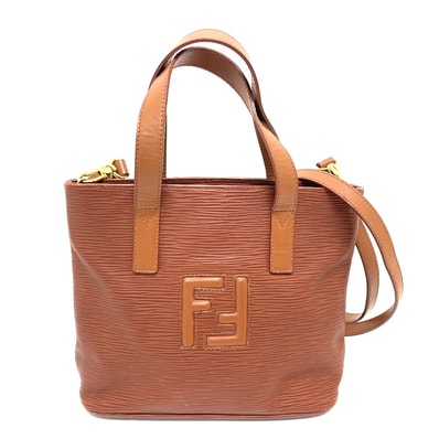 フェンディ FENDI FFロゴ バッグ カバン 2WAY ショルダーバッグ 斜め掛け ハンドバッグ レザー ブラウン