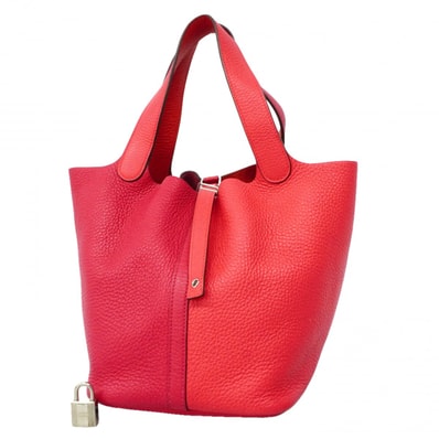 ★SALE【6gc3634】エルメス ハンドバッグ ピコタンロックMMカザック トリヨンクレマンス ローズエクストリーム/ローズメキシコ/ルージュクー シルバー金具 Y刻印【中古】レディース