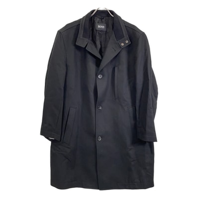 ヒューゴボス ブラック ジャージー ロングコート 54