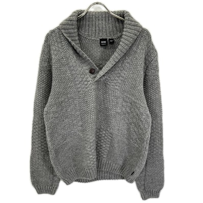 ボス グレー アルパカ×ウール ショールニット L