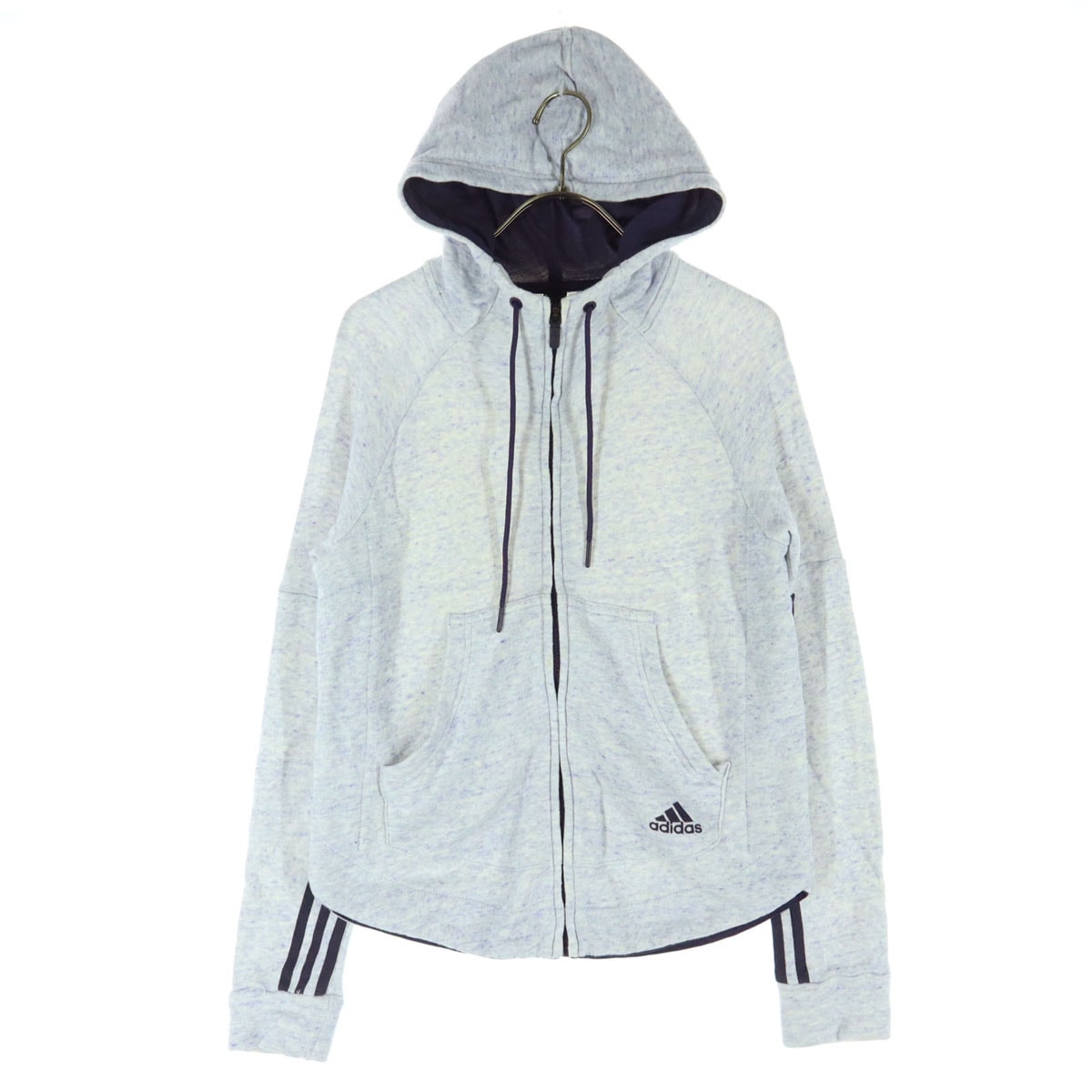 美品 adidas アディダス 長袖 ジップパーカー M ブルー系