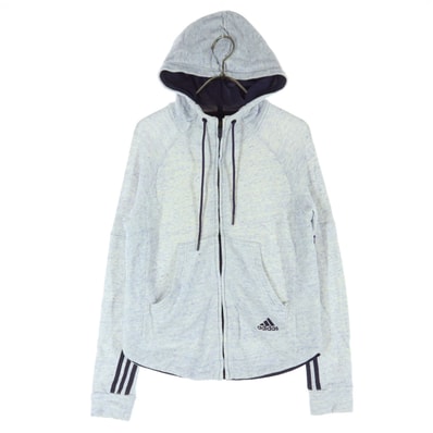 美品 adidas アディダス 長袖 ジップパーカー M ブルー系