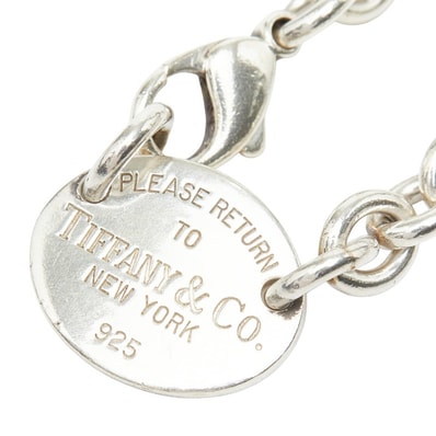 ティファニー リターントゥティファニー オーバルタグ チョーカー チェーン ネックレス SV925 シルバー レディース TIFFANY&Co. 【中古】