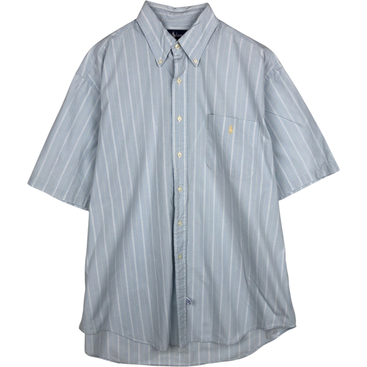 古着 ラルフローレン Ralph Lauren TILDEN マルチストライプ 半袖 ボタンダウン ストライプシャツ メンズL相当/eaa633150