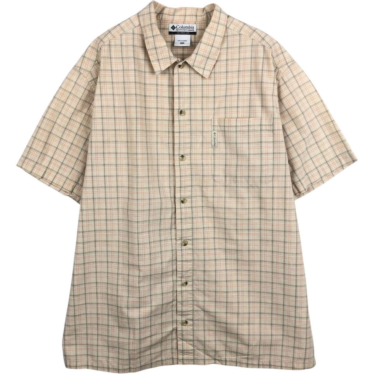 古着 00年代 コロンビア Columbia 半袖 コットン チェックシャツ ボックスシャツ メンズXL相当/eaa641386