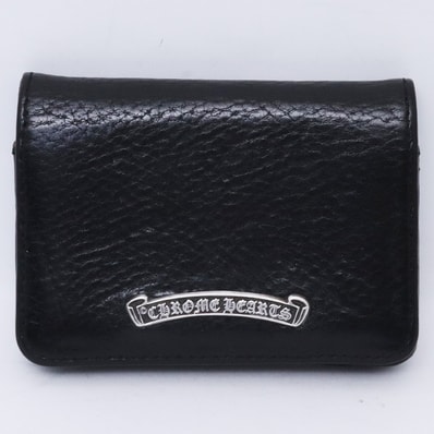 Chrome Hearts Arch Logo Plate 3-Pocket Leather Card Case "Black"