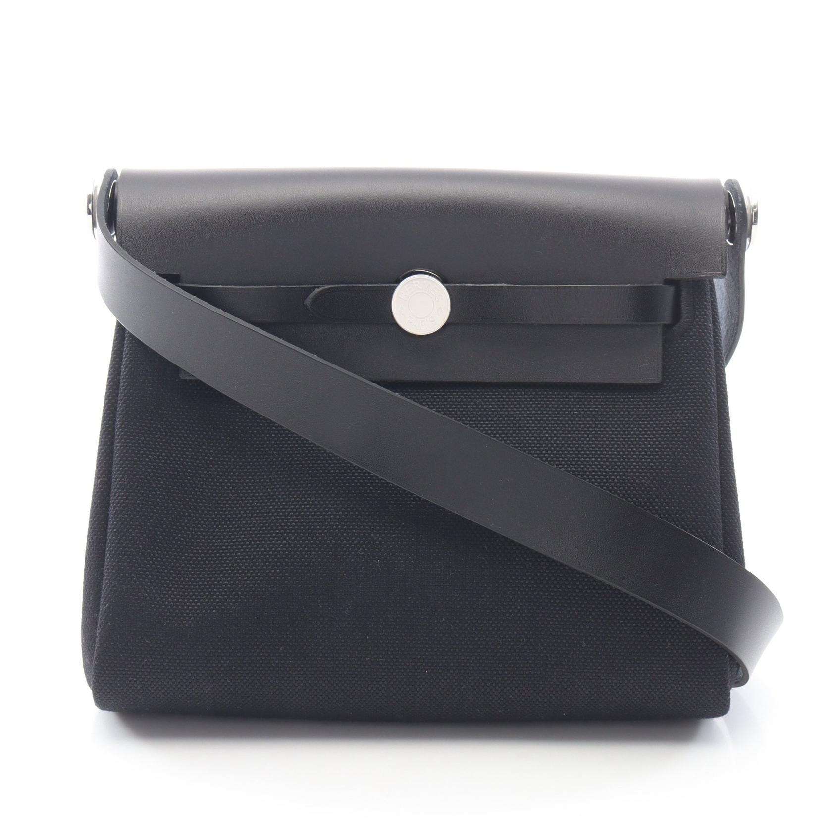 エルメス HERMES エールバッグジップ ミニ ショルダーバッグ バッグ キャンバス レザー ヴァッシュハンター / トワルミリタリー ヴァッシュハンター K刻印(2025年製造) レディース ブラック系 【中古】