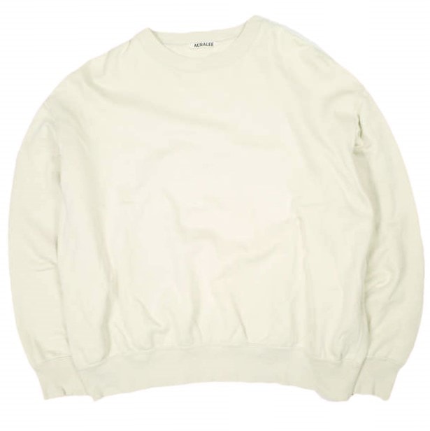 AURALEE オーラリー 21AW 日本製 ELASTIC HIGH GAUGE SWEAT P/O エラスティックハイゲージスウェットプルオーバー A21AP02NU 1 BEIGE トレーナー トップス g25773