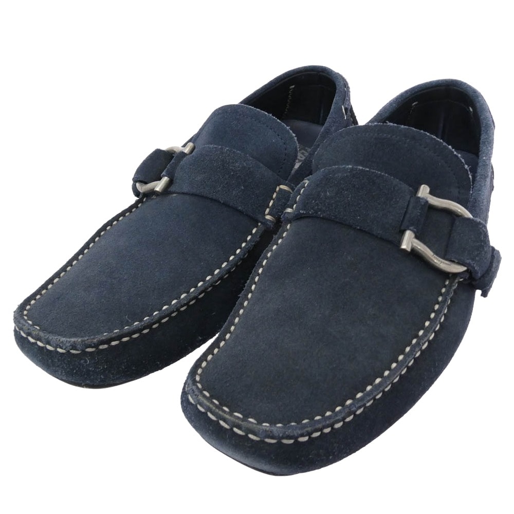 Salvatore Ferragamo サルヴァトーレフェラガモ その他靴 ガンチーニストラップ スエード ドライビング シューズ ネイビー系 7.5EE【中古】