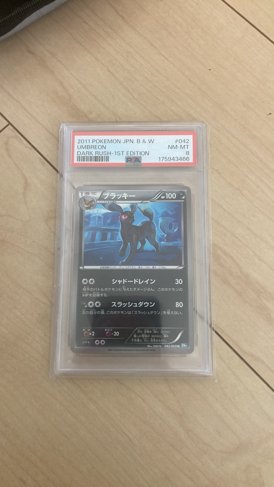 PSA8以下】ブラッキー U :1ED [BW4 042/069](拡張パック「ダーク