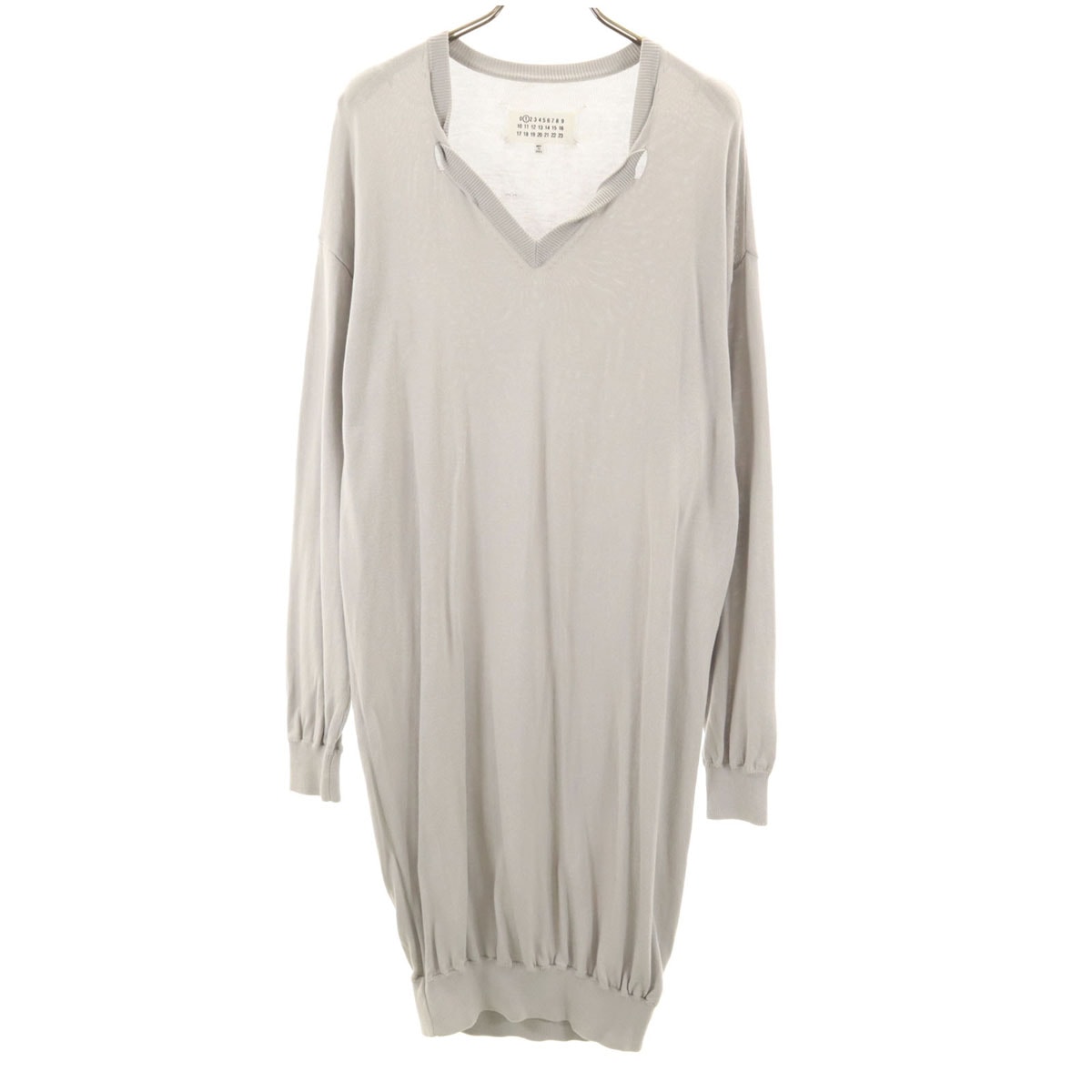 Maison Martin Margiela メゾンマルタンマルジェラ イタリア製 1 長袖 ニット ワンピース L グレー
