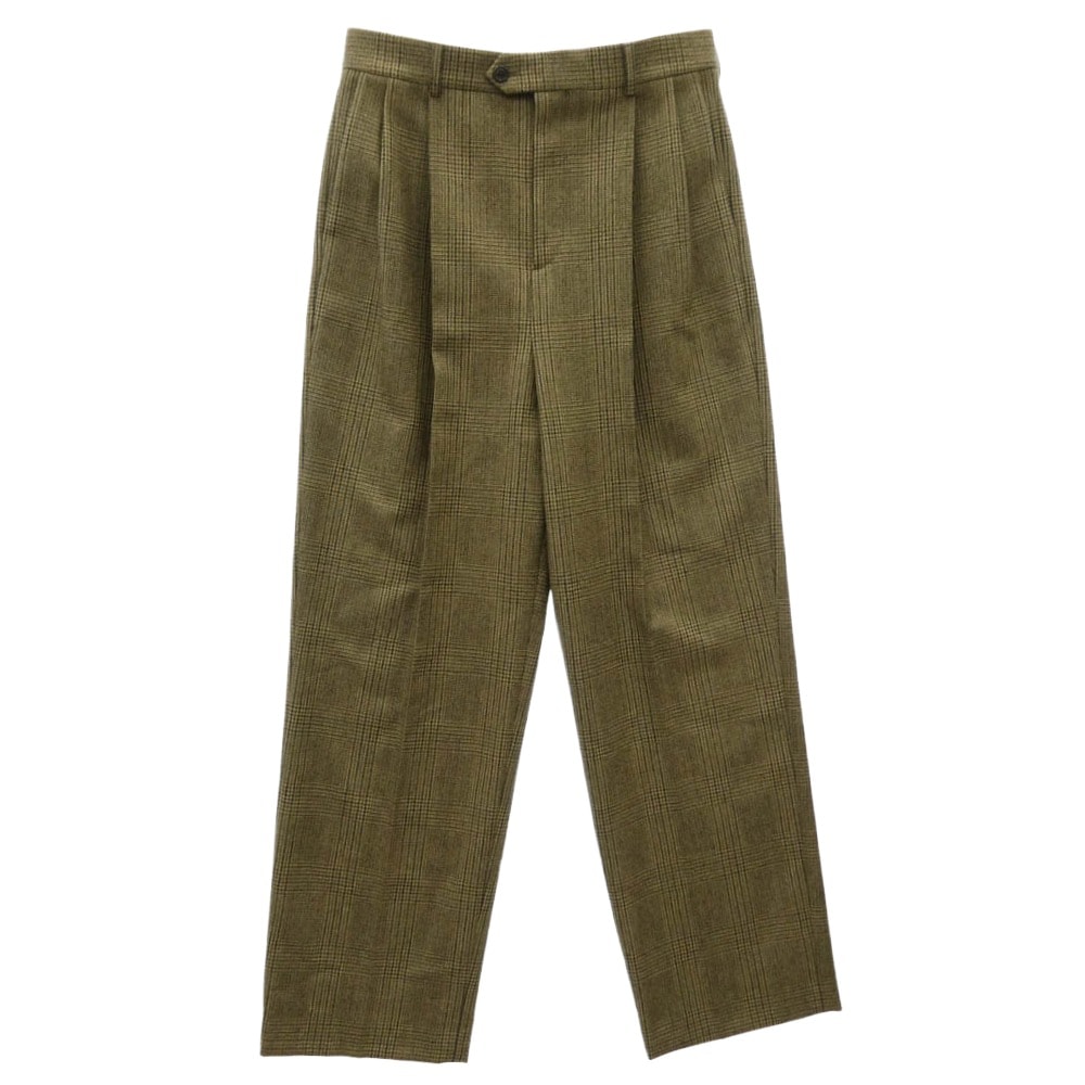CELINE セリーヌ 2P555983N Skate Pants Prince Of Wales Check Wool スケートパンツ プリンスオブウェールズ チェック ウール スラックス ブラウン系 46【新古品】【未使用】【中古】
