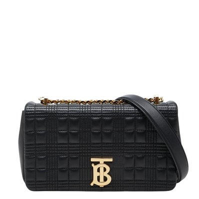 バーバリー TB ローラ キルティング チェーンショルダーバッグ ブラック レザー レディース BURBERRY 【中古】
