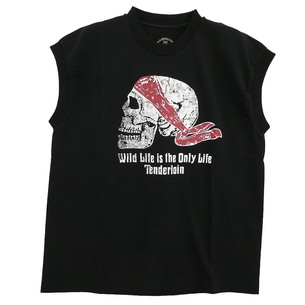 TENDERLOIN テンダーロイン その他トップス T-N/S TEE バンダナスカルプリント ノースリーブ Tシャツ ブラック ブラック系 M【中古】