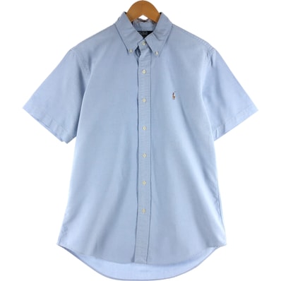 古着 ラルフローレン Ralph Lauren POLO by Ralph Lauren CUSTOM FIT 半袖 ボタンダウンシャツ メンズM相当/eaa533003