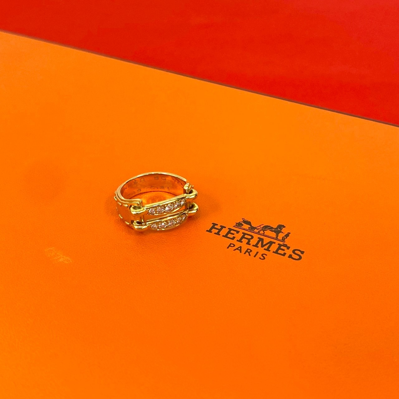 HERMES エルメス メキシコ リング ダイヤモンド K18イエローゴールド リング・指輪 8号 ゴールド
 24000