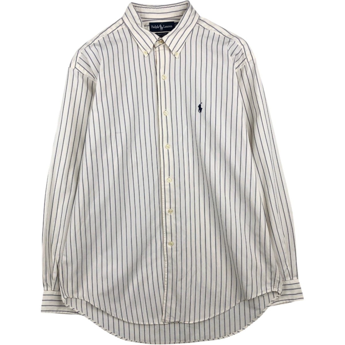 古着 ラルフローレン Ralph Lauren MARLOEW ストライプ柄 長袖 ボタンダウンストライプシャツ メンズL相当/eaa649028