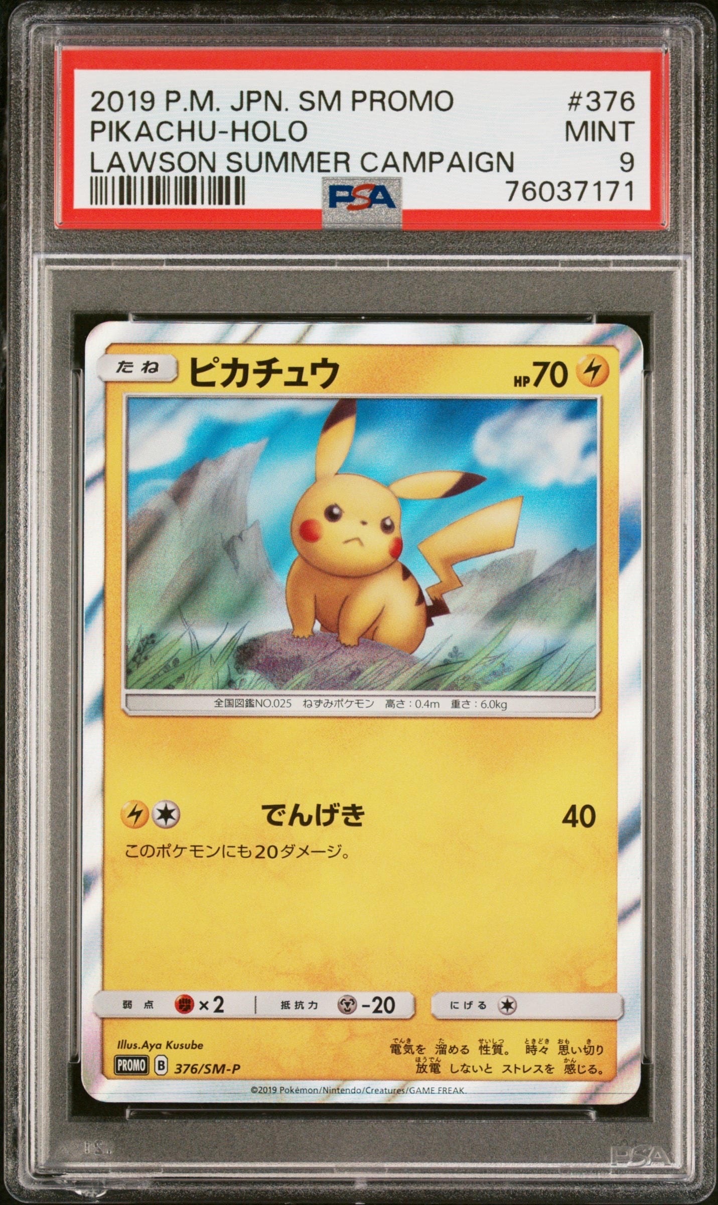 鑑定品　PSA10 ピカチュウ プロモ SM-P 376 プロモーションカード PSA10】ピカチュウ: プロモ [SM-P 376](プロモーションカード「SM-P